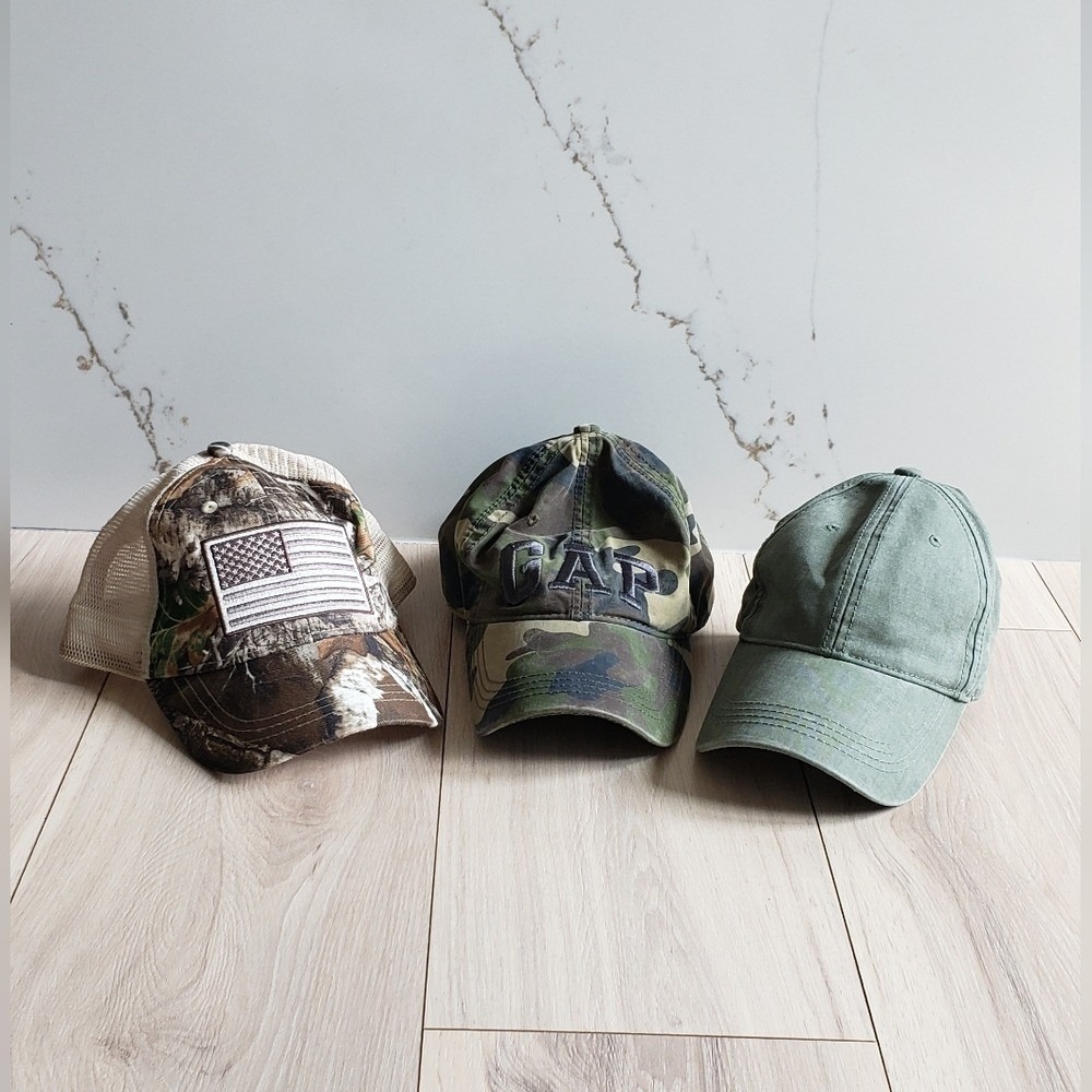 GAP Unisex Hat Bundle 3pc Green Embroidered Spell Out Logo